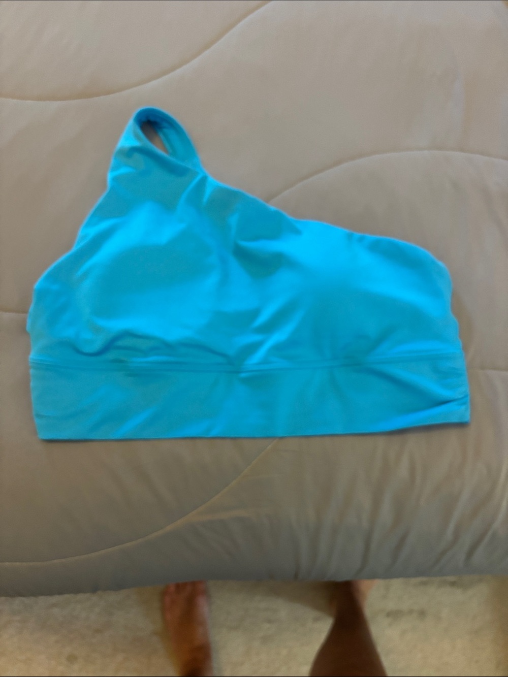 Athleta One-Shoulder sports bra Top in Teal Blue